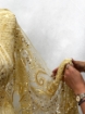 Imagine Baroque Crown - Broderie cu cristale si pene gold