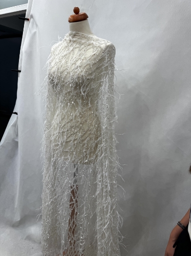 Imagine Pearl Web Feathers - Broderie cu perle si pene - white