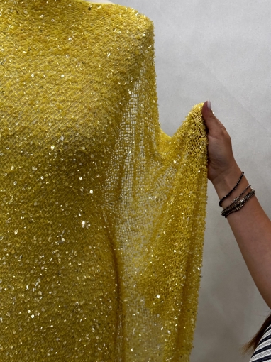 Imagine Broderie tip plasa Yellow Sequins