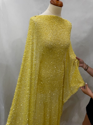 Imagine Broderie tip plasa Yellow Sequins
