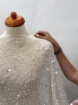 Imagine Pearl Glam Broderie cu margele, perle si paiete - white