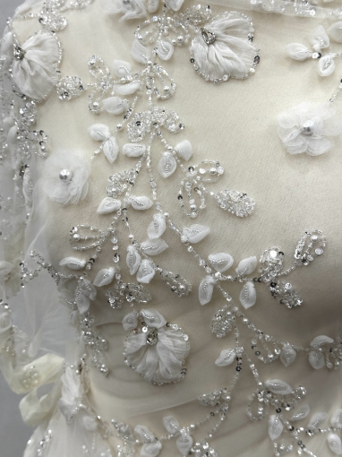 Imagine Valerdi Broderie cu flori 3d white