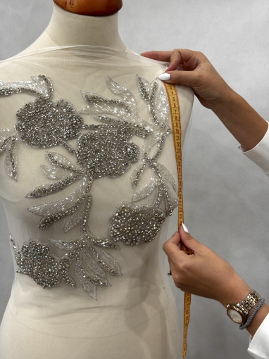 Imagine Silver Leafs - Panou floral aplicatie silver - white