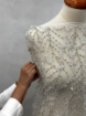 Imagine Crystal Mesh - broderie cu cristale argintii si margele - ivory