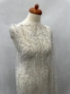 Imagine Crystal Mesh - broderie cu cristale argintii si margele - ivory