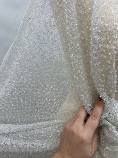 Imagine Crystal Raindrops - Broderie tip plasa cu cristale - offwhite