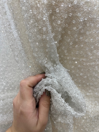 Imagine Crystal Raindrops - Broderie tip plasa cu cristale - offwhite