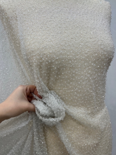 Imagine Crystal Raindrops - Broderie tip plasa cu cristale - offwhite