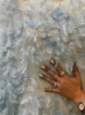 Imagine Light Blue Feathers - Broderie cu pene, perle si margele blue